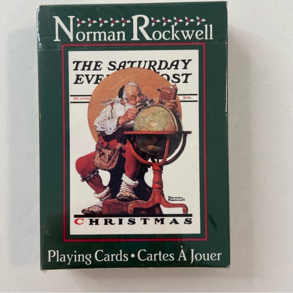 Vintage Norman Rockwell 1996 sealed Christmas playing cards retro deck 🎄vintage